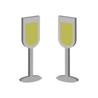 Sparkling Wine Illustrated On White Background vector