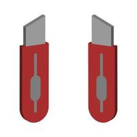 Utility Knife Illustrated On White Background vector