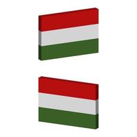 Bandera de Hungría ilustrada sobre fondo blanco. vector