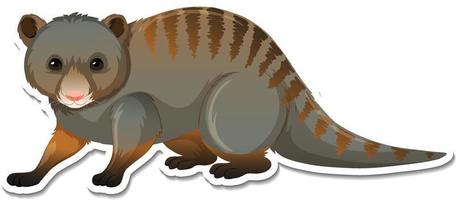 A sticker template of mongoose cartoon character vector