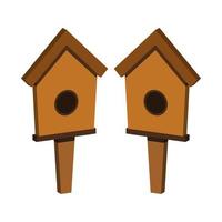 Bird House Illustrated On White Background vector