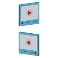 Video Player Illustrated On White Background vector