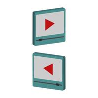 Video Player Illustrated On White Background vector