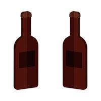 Wine Bottle Illustrated On White Background vector