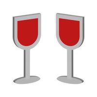 Copa de vino ilustrada sobre fondo blanco. vector