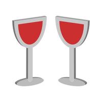 Wine Glass Illustrated On White Background vector