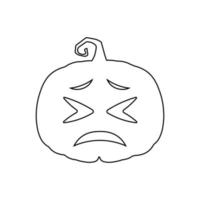 Calabaza aterradora de Halloween en concepto de dibujos animados de vacaciones de estilo plano vector