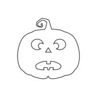 Calabaza aterradora de Halloween en concepto de dibujos animados de vacaciones de estilo plano vector
