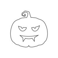 Halloween scary pumpkin in flat style Holiday cartoon concept vector