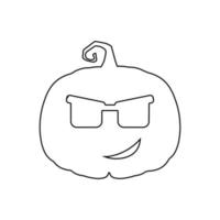 Calabaza aterradora de Halloween en concepto de dibujos animados de vacaciones de estilo plano vector