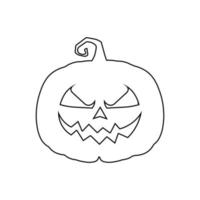 Halloween scary pumpkin in flat style Holiday cartoon concept vector