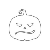 Halloween scary pumpkin in flat style Holiday cartoon concept vector