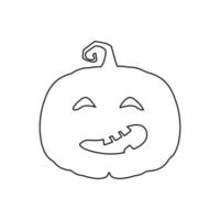 Calabaza aterradora de Halloween en concepto de dibujos animados de vacaciones de estilo plano vector