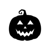 Calabaza aterradora de Halloween en concepto de dibujos animados de vacaciones de estilo plano vector