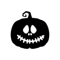 Halloween scary pumpkin in flat style Holiday cartoon concept vector