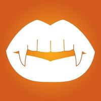 Simple illustration of sexy woman lips with vampire fangs vector