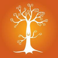 Simple illustration of monster tree Concept for Halloween day vector