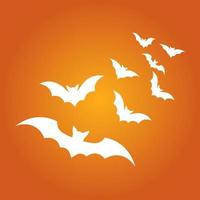 Simple illustration of white bat silhouette for halloween day vector