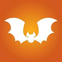 Simple illustration of white bat silhouette for halloween day vector