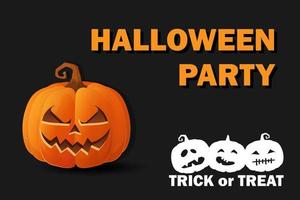 Happy Halloween logo banner in orange colors for Halloween day vector