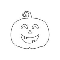 Calabaza aterradora de Halloween en concepto de dibujos animados de vacaciones de estilo plano vector