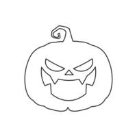 Calabaza aterradora de Halloween en concepto de dibujos animados de vacaciones de estilo plano vector