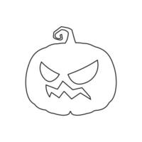 Calabaza aterradora de Halloween en concepto de dibujos animados de vacaciones de estilo plano vector