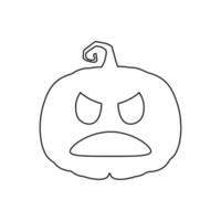 Calabaza aterradora de Halloween en concepto de dibujos animados de vacaciones de estilo plano vector