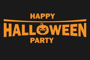 Happy Halloween logo banner in orange colors for Halloween day vector