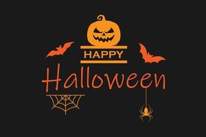 Happy Halloween logo banner in orange colors for Halloween day vector