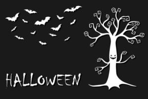 banner de logotipo de feliz halloween en colores naranja para el día de halloween vector