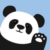 Cute panda waving paw, vector illustration