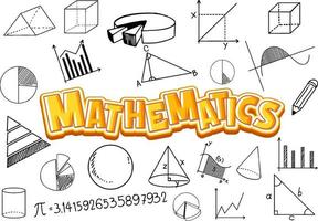 Mathematics font icon with formula vector