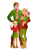 Happy family Christmas portrait vector illustration