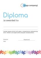 Abstract diploma with rainbow puzzles. Modern minimalistic diploma vector