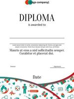 Flat diploma of the winner of medical and educational competitions vector