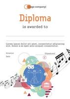 Diploma with vutrivian man, signs of art ballet, photography, theater vector