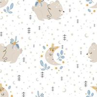 Christmas pattern with animals scandinavian style Digital paper vector