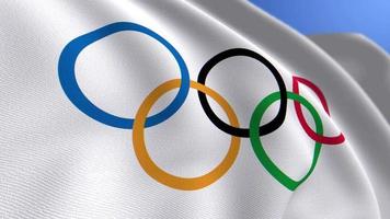 wehende olympische Flagge Animation Schleife Hintergrund video