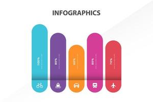 Diagrama de infografía empresarial de barra de datos para presentación. vector