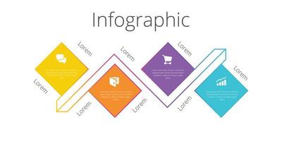 Proceso de infografía de flecha empresarial para presentación. vector