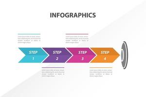 Paso proceso de flecha infográfica para presentación. vector