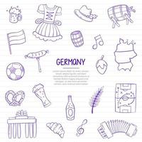 Alemania o nación alemana o país doodle dibujado a mano vector