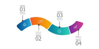 Presentación de infografías de línea de tiempo horizontal abstracta vector