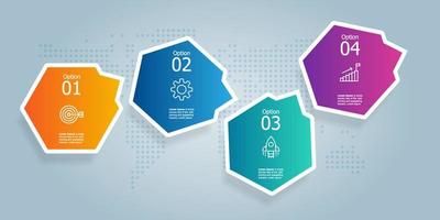 hexagon timeline infographics element presentation vector