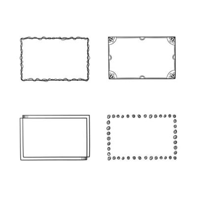 Frames sketched hand drawn square shapes different styles borders