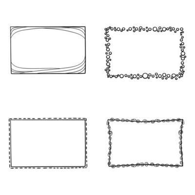 Frames sketched hand drawn square shapes different styles borders