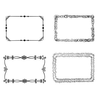 Frames sketched hand drawn square shapes different styles borders