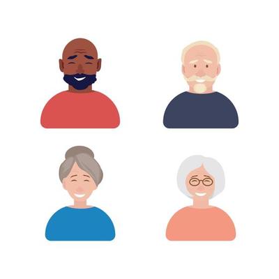 Elderly characters portraits