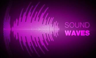 Sound waves oscillating dark light vector